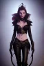 Placeholder: Lauren Bacall as evil queen in black leather, leather, busty, cleavage, angry, stern look. character design by cory loftis, fenghua zhong, ryohei hase, ismail inceoglu and ruan jia. unreal engine 5, artistic lighting, highly detailed, photorealistic, fantasy