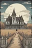 Placeholder: Woman looking like a modern day witch with flowing clothes with a city behind her
