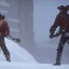 Placeholder: Cowboy fights snow