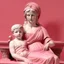 Placeholder: Neoclassicism pink woman and child