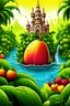 Placeholder: the juice kingdom add bottle juice in the river and tap text THE JUICE KINGDOM