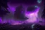 Placeholder: Intact & Functional Sci-fi Colony, Inside Destroyed City, Street View, Dense Purple Fog, Dead Soil, Broken Roads ,Black Night Sky, Stars, Space, Distant Alien Planets