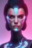 Placeholder: cyberpunk, head, women, portrai, tron