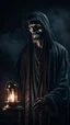 Placeholder: A man with oil lamp in a Coal mine.
