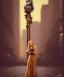 Placeholder: Statue of Queen of photography. Cute blonde woman. Photographer in golden crown. Standing on the street. Big camera in her hand. hyperdetailed, photorealistic, trending on artstation, greg rutkowski, beksinski, kodachrome, lomography, golden hour, bokeh, volumetric light