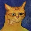 Placeholder: Portrait of a cat by Van Gogh