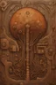 Placeholder: abstract picture of a biomechanoid slime mold pcb board. concept art in the style of aztec art trypophobia giger beksinski ernst haeckel. oil and charcoal painting . expressive shading