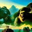 Placeholder: Drawing of 'King Kong on Skull island', painting by Earl Norem, simon Bisley,frazetta,西嘛哒, evan lee, Vallejo,kelly oil on canvas, cinematic composition, extreme detail,fit full head inside picture,8k