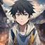Placeholder: I want a picture of a 13 year old boy who took an exciting, adventurous and terrifying journey.anime