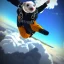 Placeholder: ferret wearing jumpsuit and parachute, skydiving, clouds, plane, intricate, ultra-fine detailed, 8k, ultraHD, high-quality, 3d, realistic, trending on artstation, midjourney style, elaborate, openjourney style,