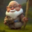 Placeholder: Jean Baptiste Monge character.Gnome farytales creature,cute big circular reflective eyes, dramatic lighting, hyper realistic, unreal engine 5, 16k pixar style