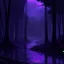 Placeholder: midnight sadness, really dark rainy forest, dark purple hue