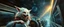 Placeholder: master oil painting by Rembrandt, scary ai sami white fox gremlin woman on buss through space neon comet shower , motion blur background