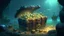 Placeholder: Sea of Thieves lots of treasure chest deep in the sea