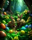 Placeholder: forest Easter, colorful page, cooler background, perfect composition, beautiful detailed intricate insanely detailed octane render trending on artstation, photorealistic, soft natural volumetric cinematic perfect light, chiaroscuro, masterpiece, oil on canvas, raphael, caravaggio, greg rutkowski, beeple, beksinski, giger, black and white still, digital Art, perfect coloer, read,green, blew,white, ((((colorful)))))