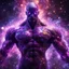 Placeholder: a colossal muscular godlike faceless humanoid figure with transparent body made of swirling galaxies and nebulae, piercing glowing purple eyes, sharp focus, high contrast, dark tone, bright vibrant colors, cinematic masterpiece, shallow depth of field, bokeh, sparks, glitter, 16k resolution, photorealistic, intricate details, dramatic natural lighting