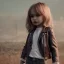 Placeholder: Lily rose depp toddler, full body, floral leather jacket, dynamic pose, tokio background, dramatic lighting, hyper realistic, unreal engine, 8k, upscale