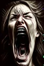 Placeholder: detailed image, female head, screaming