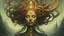 Placeholder: create a full body, haunted female disembodied spirit with highly detailed, sharply lined facial features, , finely drawn, boldly inked, in soft ethereal colors, otherworldly, celestial, and beautiful in the style of Peter Mohrbacher