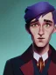 Placeholder: Portrait of a 30 year old strange gay wizard like Mary Poppins