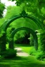 Placeholder: green archway on a fence that has queens park on it~