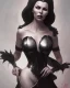 Placeholder: old evil queen in black leather gown, femme fatale, volouptous, busty, cleavage, angry, emperious, 8k resolution concept art portrait by Greg Rutkowski,