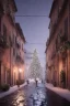 Placeholder: Italy street, Realistic night christmas, snow, 4k, big tree christimas, intricate, bump