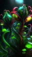 Placeholder: "3D HR Complex Unique and Beautiful Bioluminescent Carnivorous Plants, a breathtaking frontier fantasy artwork by Android Jones, Jean Baptiste monge, Alberto Seveso, Erin Hanson, Jeremy Mann. Minimalist highly detailed and complex professional_photography, masterpieces, 8k resolution concept art, Artstation, tricolor, Unreal Engine 5, cgsociety" Highly detailed ArtStation Concept Art Clear Focus Smooth cinematic 4K epic Details Serious Stoic ARTgerm AN's mature art. Bosch painting style,Busch