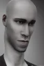 Placeholder: handsome man, portrait, profile, person of colour, bald, clean shaven, photo real, highly detailed, high contrast, extremely sharp detail, unreal engine 5