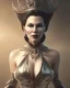 Placeholder: old evil queen in black leather gown, femme fatale, volouptous, busty, cleavage, angry, emperious, 8k resolution concept art portrait by Greg Rutkowski,