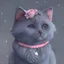 Placeholder: cute cat "dark grey" "russian blue" fur "pink star collar" "rose hairpin" emoji sad crying tears depression uwu beautiful powerful