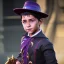 Placeholder: A young boy in a wizards costume, wearing a wizards hat.