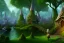 Placeholder: Immersive​ fantasy elven town in the deep forest with ancient elder tree beautiful blossom nature river 4k full hd