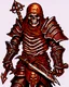 Placeholder: tabletop RPG skeleton warrior with spear and rusted chainmail rpg art no background