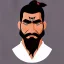 Placeholder: Dark Skin Samurai Ganesha, beard, angry, tattoo, strong man