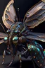 Placeholder: Expressively detailed and intricate 3d rendering of a hyperrealistic “insect”: shinning metal, front view, symetric, 4K, cosmic fractals, dystopian, dendritic, stylized fantasy art by Kris Kuksi, artstation: award-winning: professional portrait: atmospheric: commanding: fantastical: clarity: 16k: ultra quality: striking: brilliance: stunning colors: masterfully crafted.