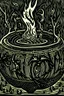 Placeholder: Linocut witch's cauldron