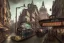 Placeholder: Corner Elevated Train run raid Train Canal River and corner shop greengrocer in colorful Italian street+Gothic city+BioShock+Dishonored+Bloodborne +trieste+Edinburgh+Chicago+victorian London+decòpunk Skyscraper+ +steampunk+biopunk+alphonse mucha, greg rutkowski,matte painting, cryengine, hyper detailed, felix kelly, fantasy art, seb mckinnon