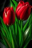 Placeholder: Red tulips with the flag of the Islamic Republic of Iran