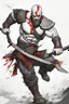Placeholder: Generate a detailed and dynamic digital illustration of Kratos, the iconic character from the God of War video game series. Ensure that Kratos is portrayed in a powerful and imposing stance, wielding his signature weapon, the Leviathan Axe, with dramatic lighting that emphasizes his strength and determination. Pay attention to capturing the intricate details of his armor, facial expression, and any surrounding elements that enhance the epic and mythical atmosphere of the scene