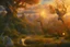 Placeholder: Great landscape, nature at sunset, Paradise Lost, spiritual, surreal, trees, fine art, tan skin, Vincent Van Gogh style, highly detailed, smooth, very sharp focus, illustration, bathing in light, ultra realistic illustration, close-up