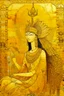 Placeholder: A golden yellow angelic heaven designed in ancient Egyptian hieroglyphics painted by Cai Jia