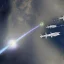 Placeholder: two starships battle around Earth