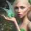 Placeholder: kisses a diamond, blonde hair, fairy, green, beautiful, hyperrealism, masterpiece, expert, cinematic lighting, sharp focus, 8K, pastel, macro lens, woman, detailed, flower