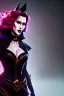 Placeholder: christina hendricks as evil queen in black leather gown on a horse, angry, stern look, volumetric lighting, particales,highly detailed,cinematic, deep colours,8