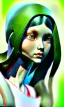 Placeholder: girl, cute, beautiful, green hair, beanie, head and shoulders portrait, 8k resolution concept art portrait by Greg Rutkowski, Artgerm, WLOP, Alphonse Mucha dynamic lighting