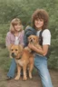 Placeholder: full color image, 1980's yearbook photo, teenager, Shaggy and Scooby Doo the dog, 14 years old, photorealistic, --ar 9:16 --style raw