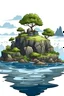 Placeholder: big spooky mysterious island with trees and rocks
