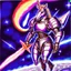 Placeholder: 90's TCG art retro fantasy art of armored Space unicorn