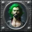 Placeholder: Lorenor Zorro with green hair from one piece, steam punk, scary, horror, realistic, made in octane, cinematic, movie, CGI, ultra-realistic, extremely detailed octane rendering, 8K, VRAY Super Real ar 2:3, dof photorealistic futuristic 50mm lens hard lighting dark gray tintype photograph, realistic lighting, sephia colors